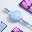 Mcdodo Cablu 3 in 1 USB la Lightning, MicroUSB si Type-C Super Fast Charging, 66W, 1.2m, Albastru
