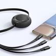 Mcdodo Cablu 3 in 1 USB la Lightning, MicroUSB si Type-C Super Fast Charging, 66W, 1.2m, Negru