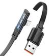 Mcdodo Cablu USB la Lightning Dichromatic 90 grade, Fast Charging, LED, 3A, 1.8m, Negru