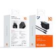 Mcdodo Set Incarcator Retea 2xType-C si 1xUSB-A GaN5 Mini Pro Fast Charger 67W, cablu Type-C la Lightning, 1.2m, Negru