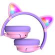 PowerLocus Casti pentru copii, Wireless, Bobo Cat Ears, Purple/Pink