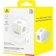 Baseus Incarcator de retea PowerCombo 7in1 cu prelungitor, 3 AC + 3 x USB-A + 1 x USB-C 20W 1.5 m, Alb  