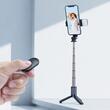Mcdodo Selfie Stick Bluetooth compatibil cu telefoane de 3.5-6.7 inch, reglare 360 grade, telecomanda inclusa, lumina integrata, Negru