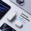 Baseus Set Incarcator Retea 100W, GaN6 Pro 2x USB, 2x Type-C, 100W, Fast Charger, cablu Type-C la Type-C, 100W, 20V, 5A, 1m Alb