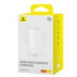 Baseus Set Incarcator Retea 100W, GaN6 Pro 2x USB, 2x Type-C, 100W, Fast Charger, cablu Type-C la Type-C, 100W, 20V, 5A, 1m Alb