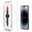 Spigen Folie Sticla GLAS.tr EZ Fit iPhone 14 Pro Clear, set 2 buc, kit de montare