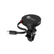 Lemontti Suport Auto MagSafe Magnetic cu Incarcare wireless si cablu retractabil Type-C 1m, prindere ventilatie, Negru