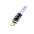 Usams Cablu Digital Type-C la Lightning Fast Charger, PD, 1.2m, Transparent / Mov
