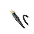 Usams Cablu Digital Type-C la Lightning Fast Charger, PD, 1.2m, Transparent / Negru