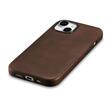 iCarer Husa Oil Wax Premium Leather iPhone 15 MagSafe Maro