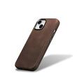 iCarer Husa Oil Wax Premium Leather iPhone 15 MagSafe Maro