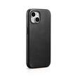 iCarer Husa Oil Wax Premium Leather iPhone 15 MagSafe Negru
