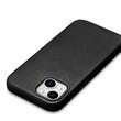 iCarer Husa Oil Wax Premium Leather iPhone 15 MagSafe Negru