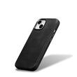 iCarer Husa Oil Wax Premium Leather iPhone 15 MagSafe Negru