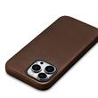 iCarer Husa Oil Wax Premium Leather iPhone 15 Pro Max MagSafe Maro