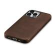 iCarer Husa Oil Wax Premium Leather iPhone 15 Pro Max MagSafe Maro