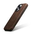 iCarer Husa Oil Wax Premium Leather iPhone 15 Pro Max MagSafe Maro