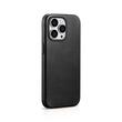 iCarer Husa Oil Wax Premium Leather iPhone 15 Pro Max MagSafe Negru