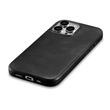 iCarer Husa Oil Wax Premium Leather iPhone 15 Pro Max MagSafe Negru