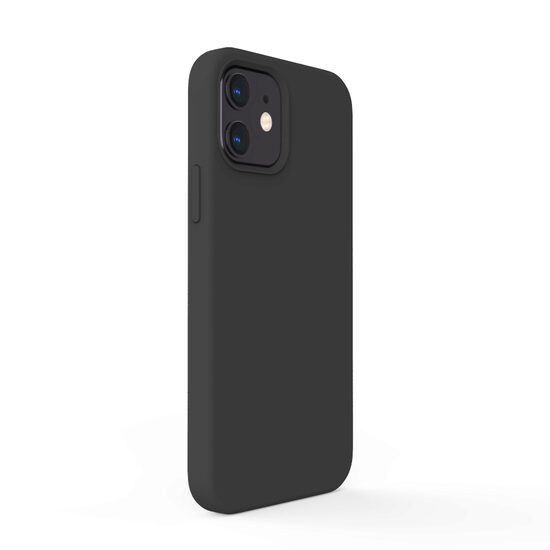 Husa iPhone 12 Mini Lemontti Liquid Silicon Black