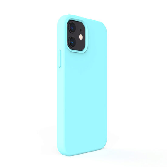 Husa iPhone 12 Mini Lemontti Liquid Silicon Tiffany Blue