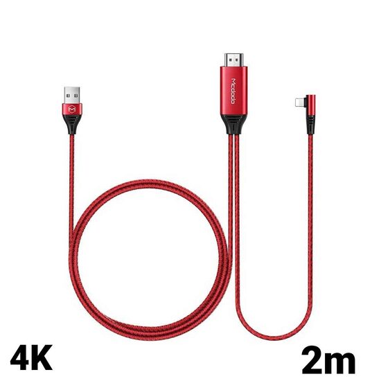 Cablu HDMI la Lightning si USB Mcdodo Plug&Play Red 2m