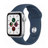 Apple Watch SE, GPS, Carcasa Aluminium 44mm Silver, Abyss Blue Sport Band