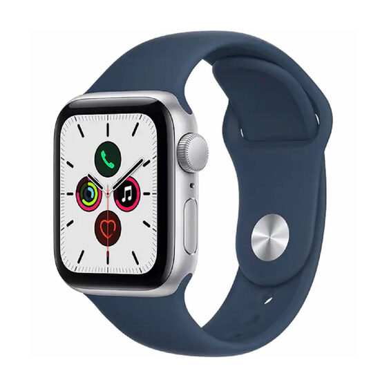 Apple Watch SE, GPS, Carcasa Aluminium 44mm Silver, Abyss Blue Sport Band