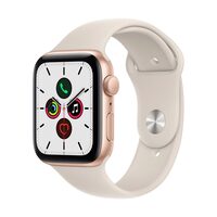 Apple Watch SE, GPS, Carcasa Aluminium 44mm Gold, Starlight Sport Band