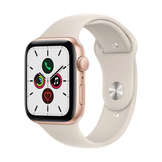 Apple Watch SE, GPS, Carcasa Aluminium 44mm Gold, Starlight Sport Band