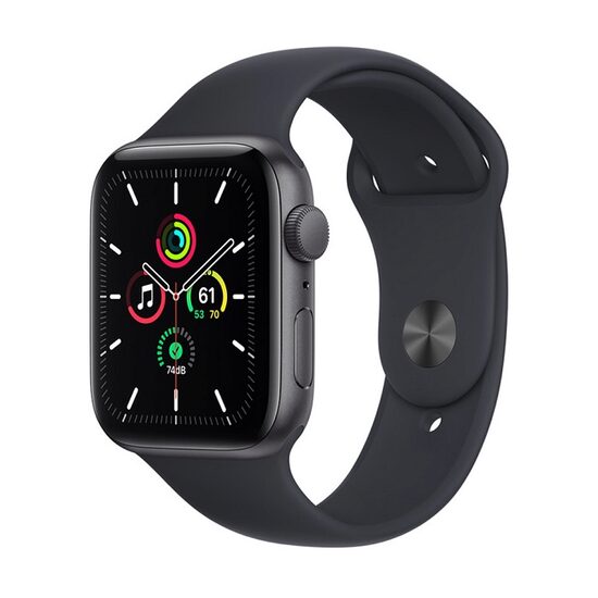 Apple Watch SE, GPS, Carcasa Aluminium 44mm Space Grey, Midnight Sport Band