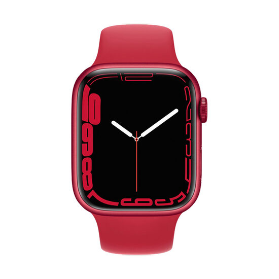 Apple Watch 7, GPS, Carcasa Red Aluminium 41mm, Red Sport Band