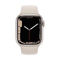 Apple Watch 7, GPS, Carcasa Starlight Aluminium 45mm, Starlight Sport Band