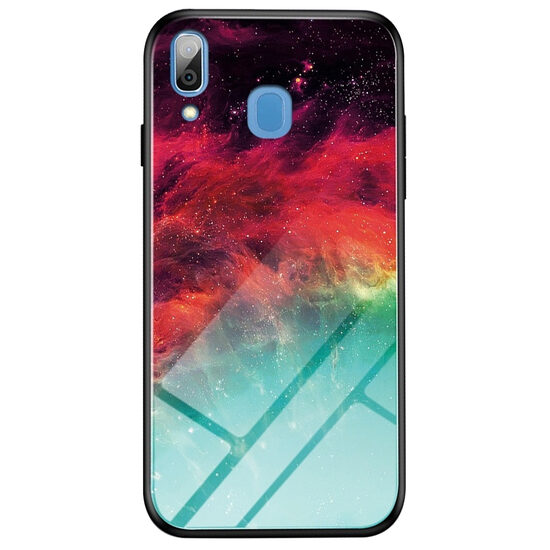 Husa Samsung Galaxy A30 Lemontti Glass Case Colorful Nebula