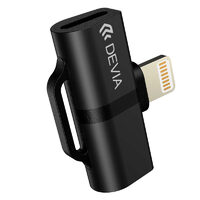 Adaptor Lightning la Dual Port Lightning Devia Smart Series Black