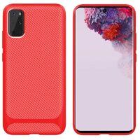 Husa Samsung Galaxy S20 Plus Enkay Carbon Fiber Red