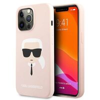 Husa iPhone 13 Pro Karl Lagerfeld Silicon Karl's Head Roz Deschis