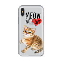 Husa iPhone XS / X Lemontti Silicon Art Meow With Love