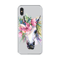 Husa iPhone XS / X Lemontti Silicon Art Watercolor Unicorn