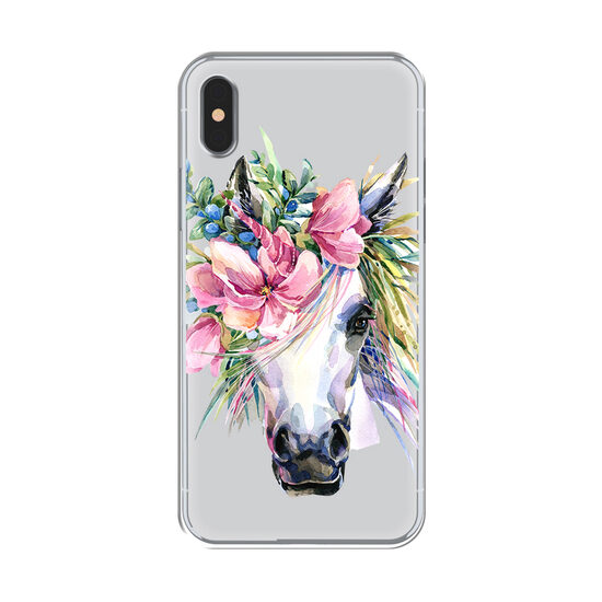 Husa iPhone XS / X Lemontti Silicon Art Watercolor Unicorn