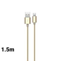 Cablu MicroUSB Devia Gracious Champagne Gold (1.5m, impletitura textila)