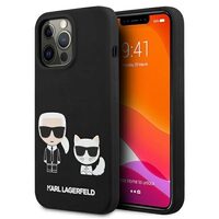 Husa iPhone 13 Pro Karl Lagerfeld Silicon Karl & Choupette Negru