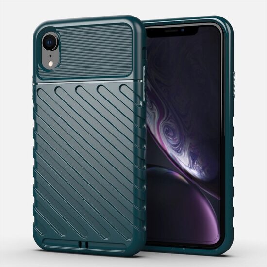 Husa iPhone XR Lemontti Thunderbolt Dark Green