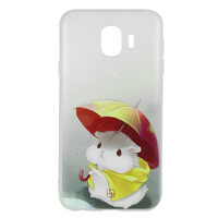 Husa Samsung Galaxy J4 (2018) Just Must Silicon Art White with Hamster Umbrella