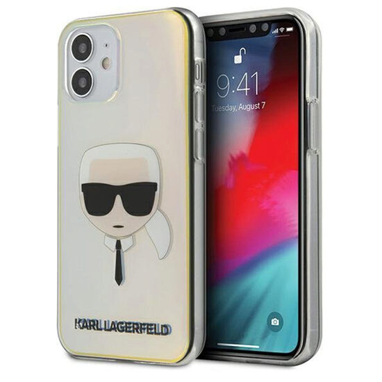 Husa iPhone 12 Mini Karl Lagerfeld Iridescent Karl's Head Multicolor