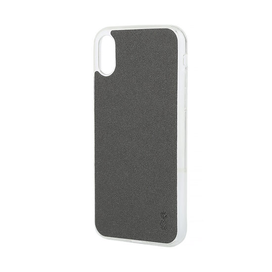 Husa iPhone X / XS Lemontti Silicon Vellur Gri Inchis