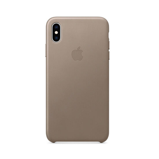 Husa Original iPhone XS Max Apple Leather Taupe (piele naturala)