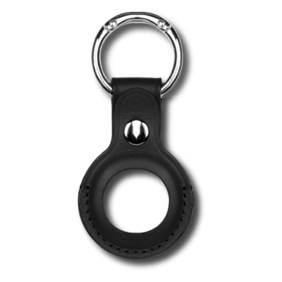 AirTag Devia Leather Key Ring Black