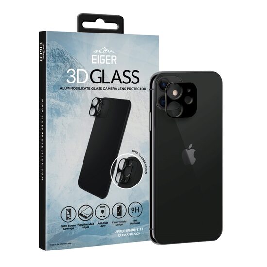 Lentile Camera iPhone 11 Eiger 3D Glass Clear Black