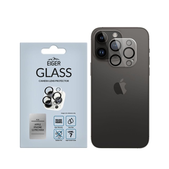 Lentile Camera iPhone 12 Pro Max Eiger 3D Glass Clear Black